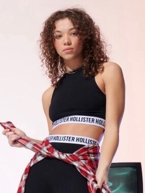 Hollister Racerback Crop with Logo Band